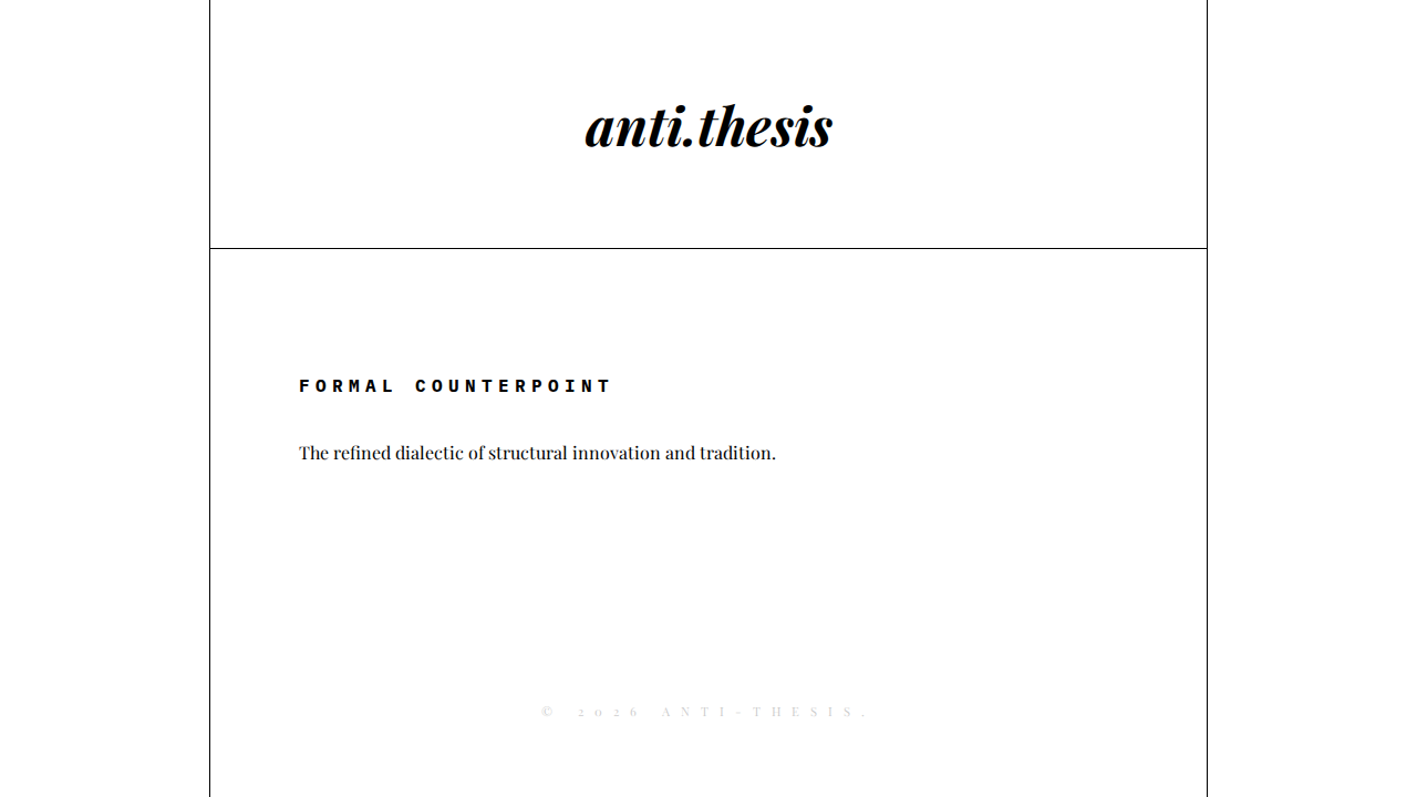 anti-thesis