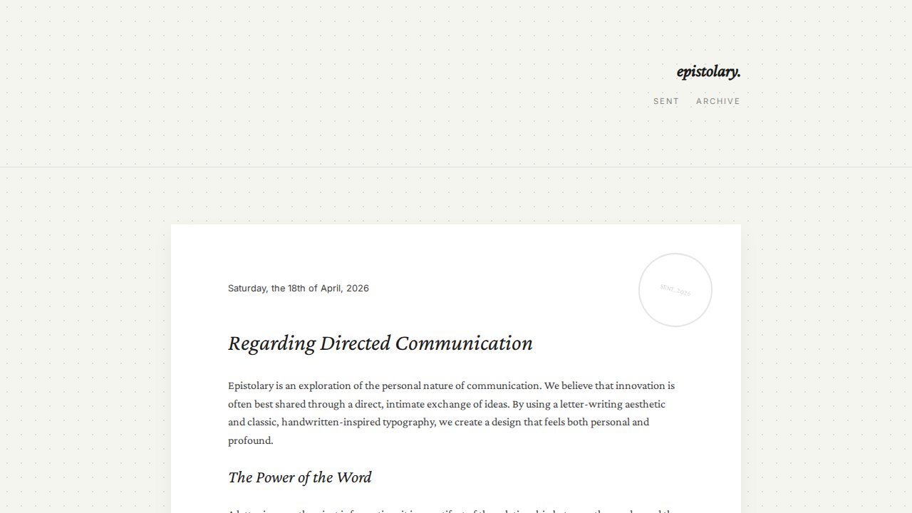 epistolary